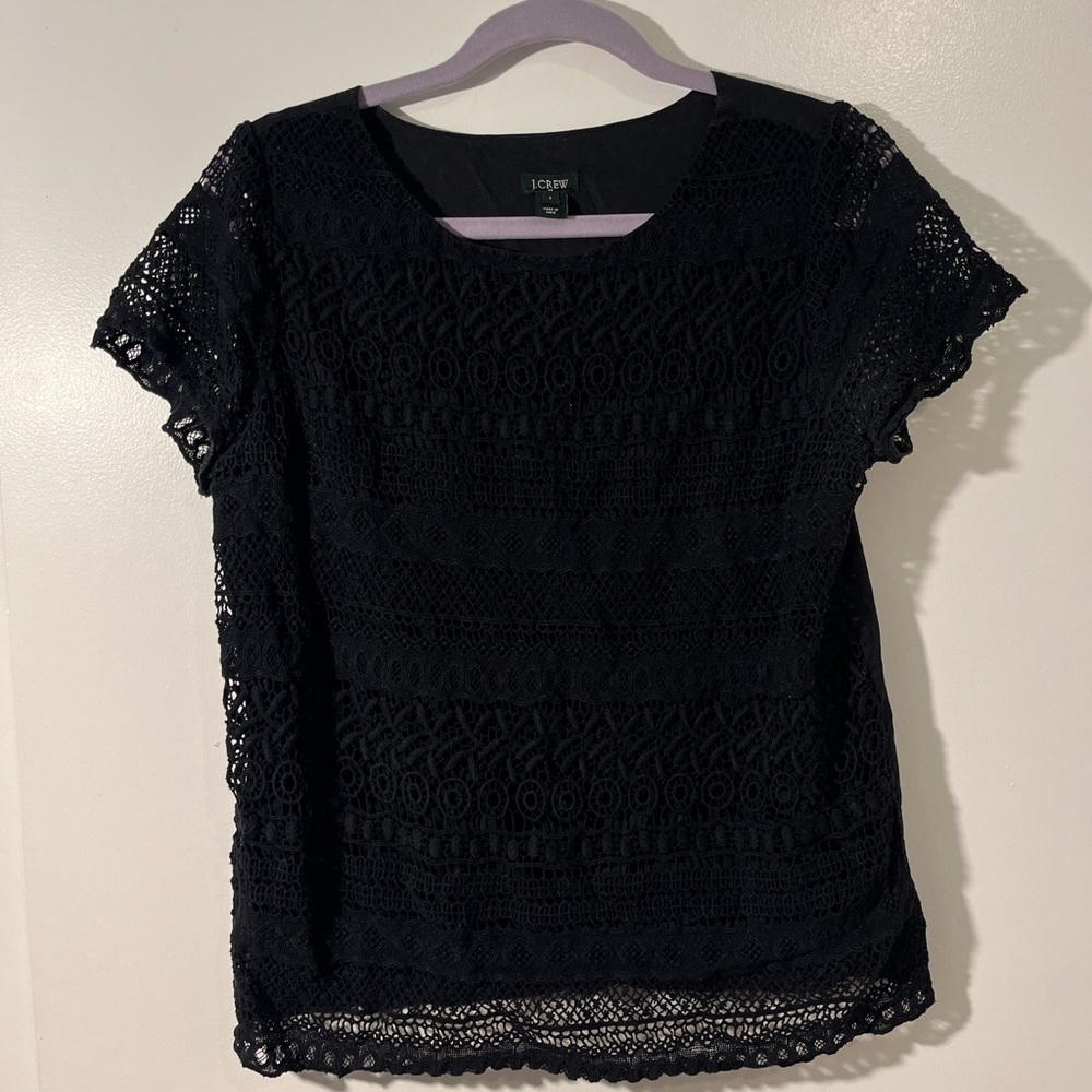J. Crew Black Lace Blouse